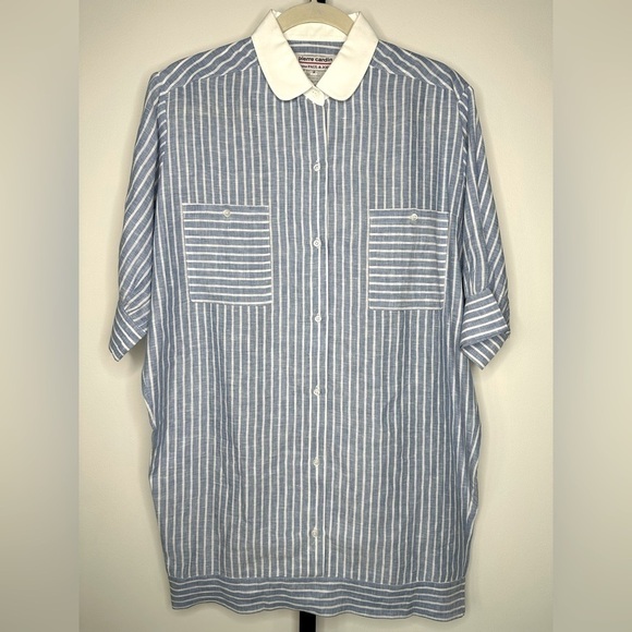 Paul & Joe Dresses & Skirts - Pierre Cardin Pour Paul & Joe Women Linen Shirt Dress - Striped Button Up